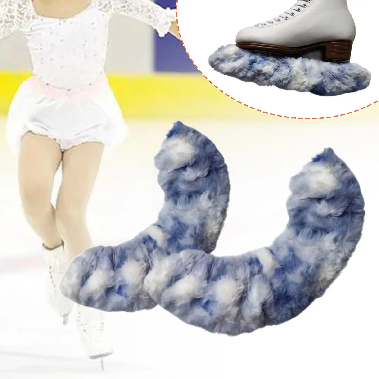 Portable Ice Skate Blade Covers Soft Acrylic Fabric Guard Water Absorbing Protection for Rink and Travel