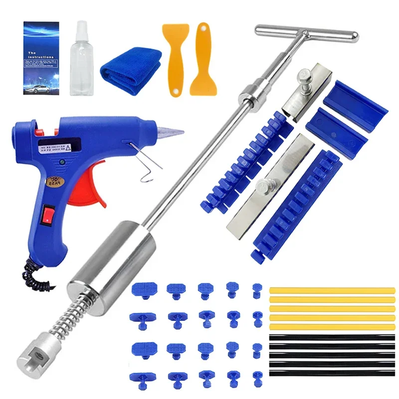 Car Body Paintless Dent Remoção Tool Kit, Auto Sheet Metal, T-bar, Slide Hammer, Reverse Ventosa Set