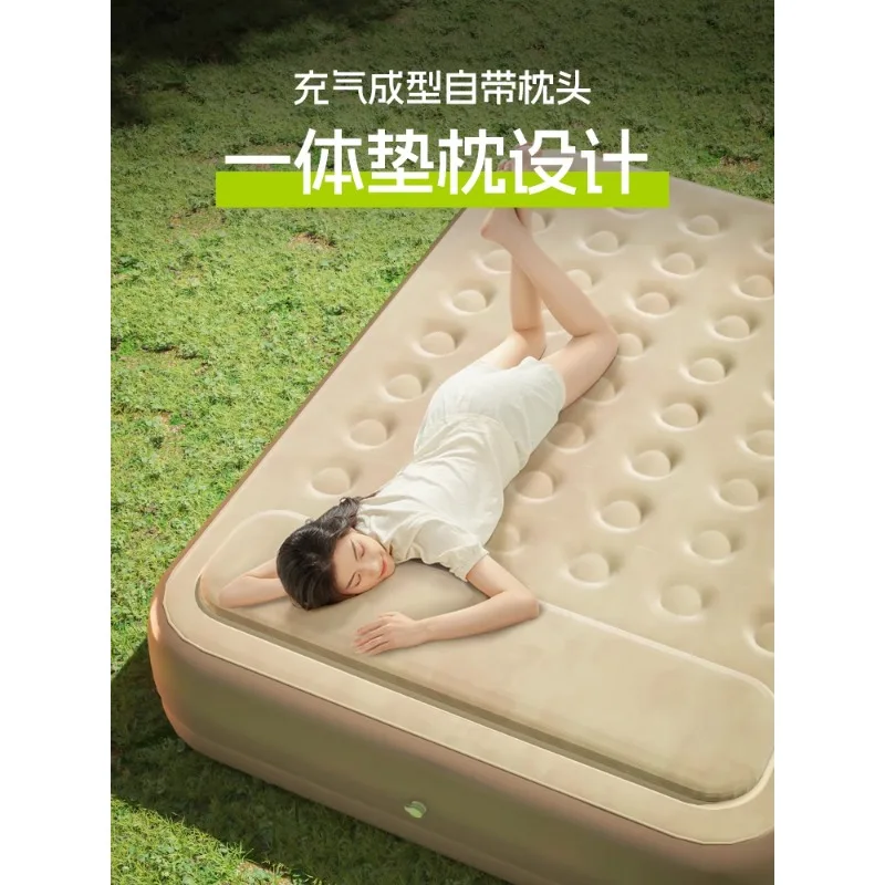 Air mattress thickened and heightened adult household double foldable outdoor camping air mattress floor sofa bed