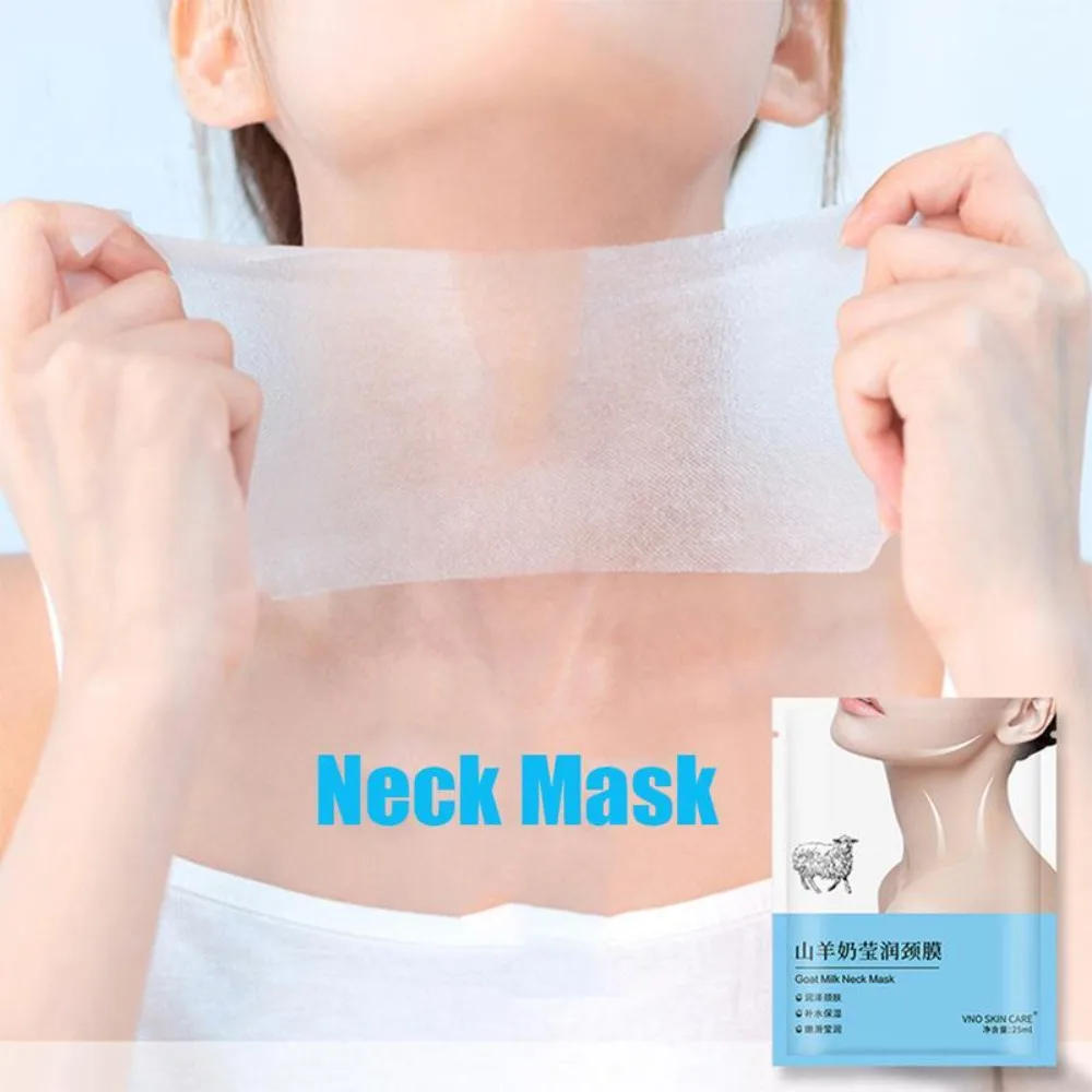 Belleza hidratante leche de cabra seis péptidos máscara de cuello reafirmante cuellos hidratante profundo levantamiento máscara de colágeno levantamiento reafirmante cuello