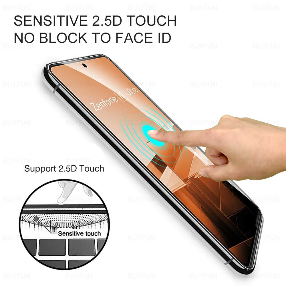 Protector de pantalla para Asus Zenfone 11 Ultra 5G, película de vidrio templado para Asus Zenfone11 Ultra, película de cubierta completa de 6,78"
