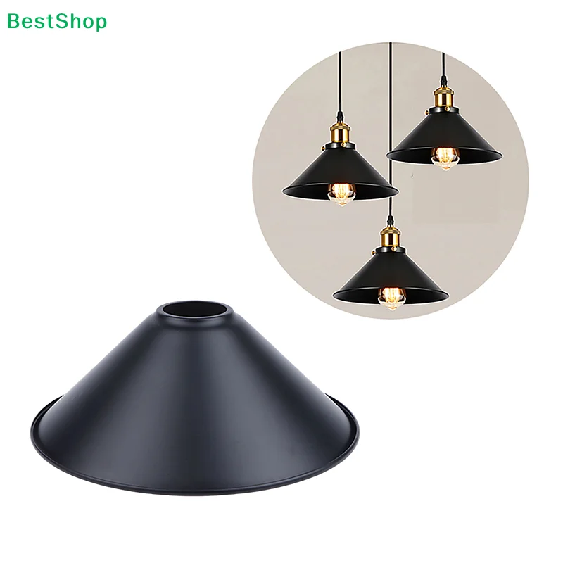 〔R〕Vintage Industrial Cone Lamp Shade, Black Metal Replacement Pendant Light Cover for Kitchen Island, Bar & Dining Room