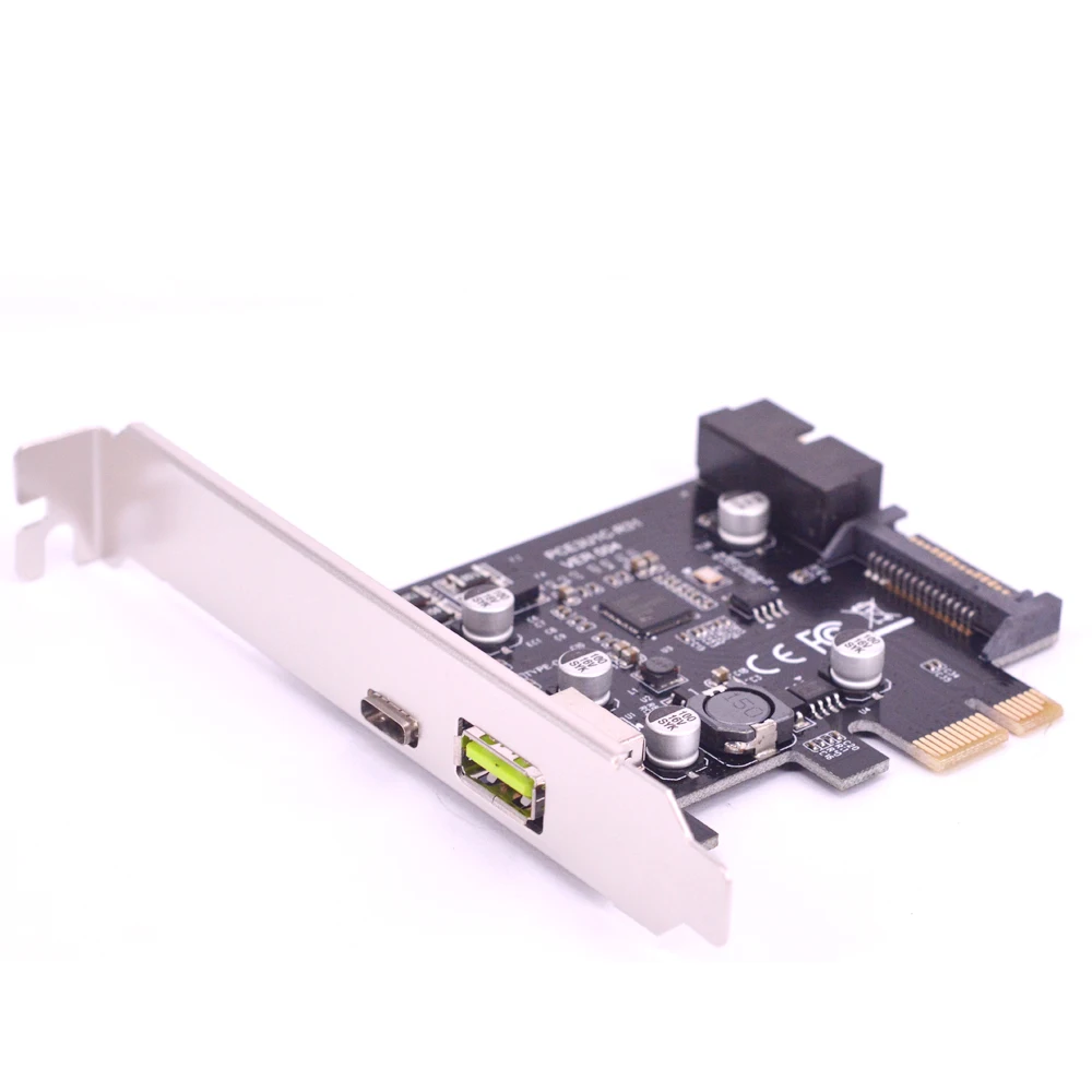 

5Gb/s USB 3.1 Type-A + USB Rapid Changing Port +19pin USB header PCI-e Card Desktop PCI Express to USB3.1 Adapter