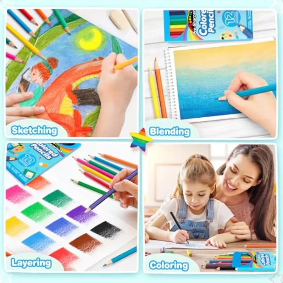 432 Count Colored Pencils Bulk for 36 Packs Presharpened Coloring Pencils in 12 Colors Bulk School plies for Teachers Ideal Bac