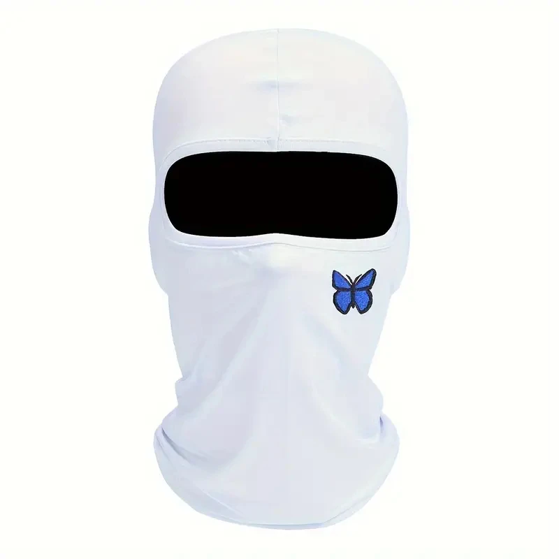 1pc Butterfly Print UV Protector Breathable Balaclava Hat Face Mask for Summer Cycling Motorcycle Ski Scarf Men and Women Cap