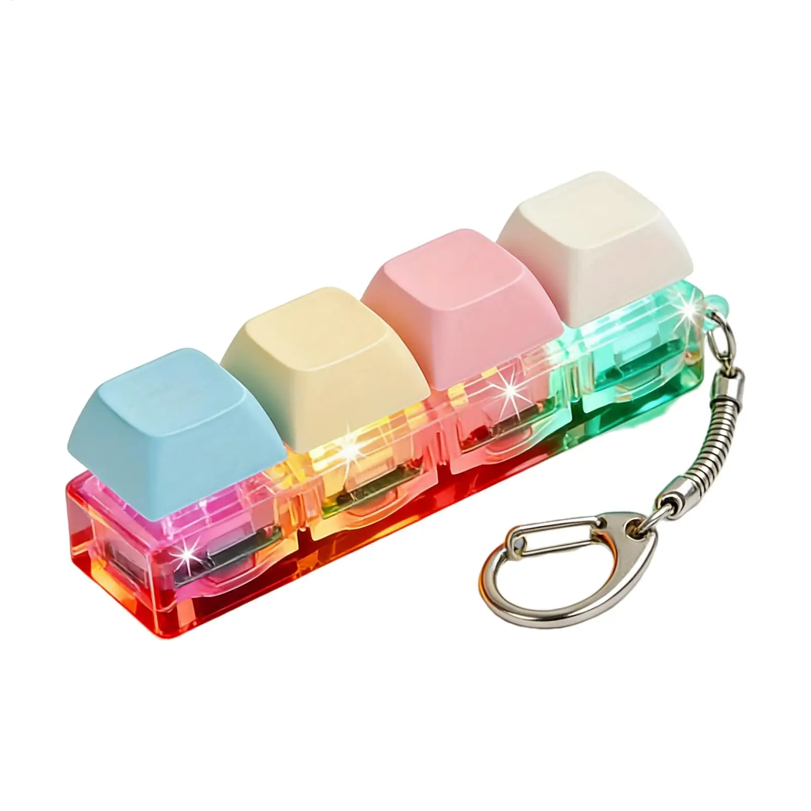 Voor volwassenen kinderen Fidget Keycap Toy Clicker Zintuiglijk speelgoed voor stressverlichting Toetsenbord Sleutelhanger Fidget Gadget
