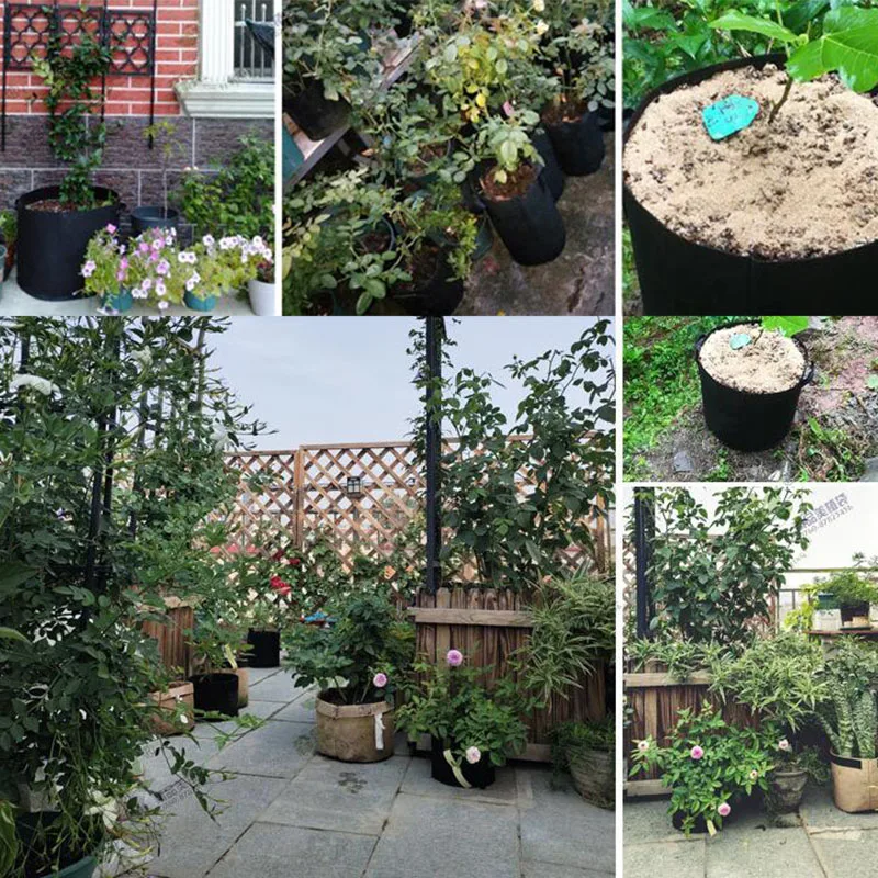 1 Gallon-30 Gallon Plant Grow Bags Home Garden Plant Growing Fabric Pot Grow Fruit Plants Thicken Gardening Tools