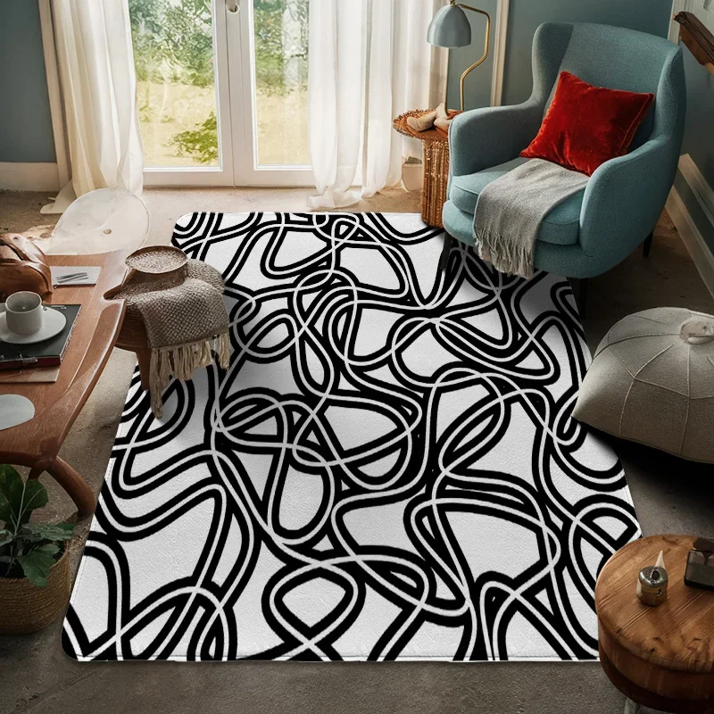 2025 New Nordic Ins Style Abstract Geometric Door Mat Non-Slip Floor Mat Living Room Bathroom Large Floor Mat Home Decoration