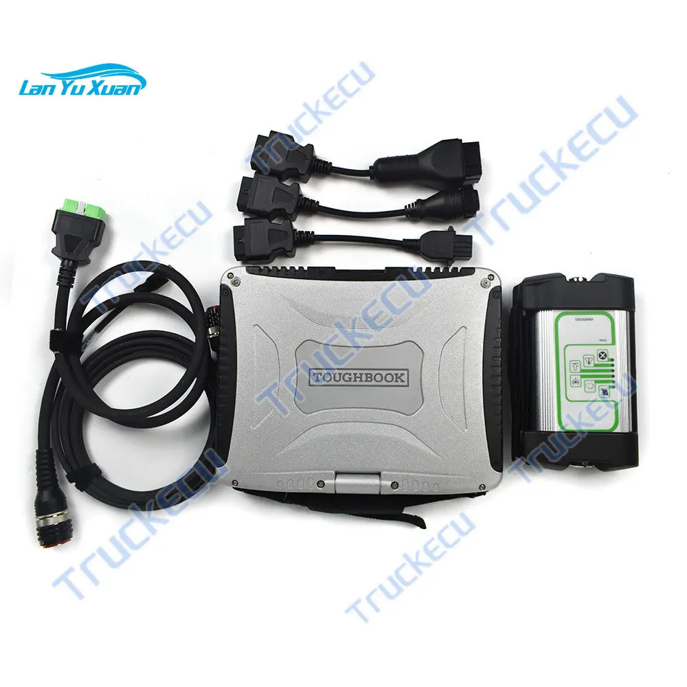 For  Vocom 88890300 diagnostic scanner tool for  construction equipment trucks FH FM EURO6 diagnostic tool+CF19 Laptop