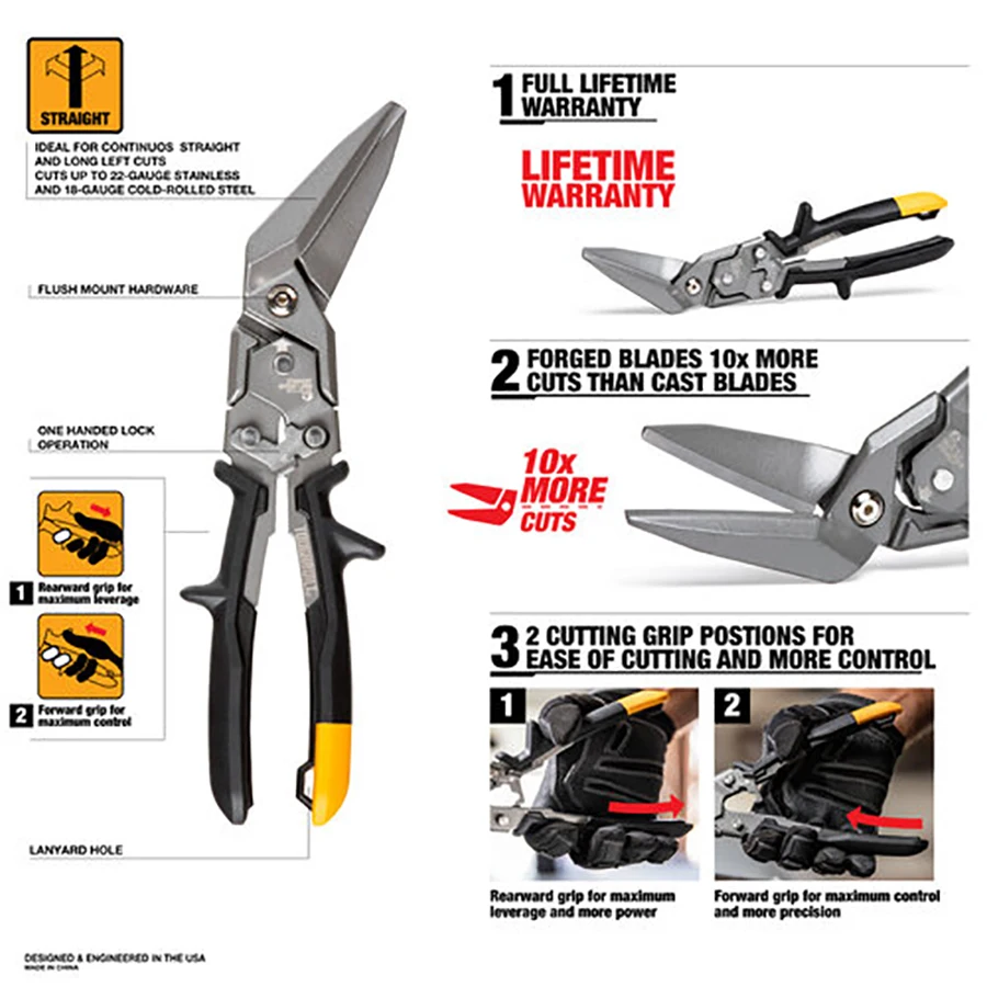 Imagem -05 - Toughbuilt-tesoura de Aviação Alumínio Plástico Estanho Ferramentas Manuais Tb-h460-l Tb-h4-60-r Tb-h4-60-sl Tb-h4-60-sol Aço Inoxidável