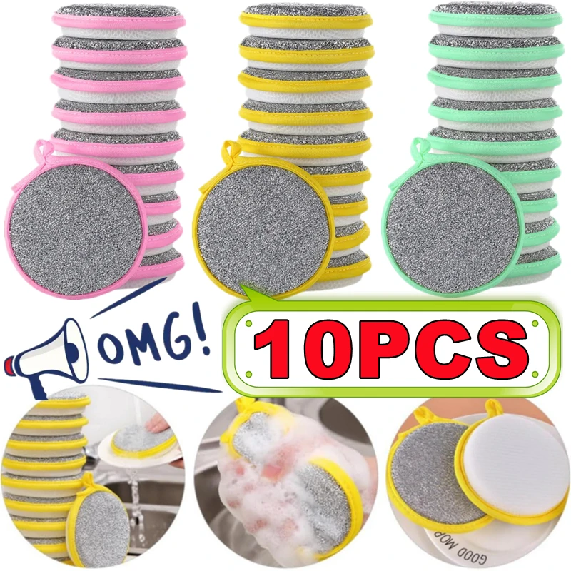 

1-10 шт. губка для мытья посуды многоразовые моющиеся губки двухсторонняя волшебная губка для мытья посуды полезные вещи для кухни чистые инструменты