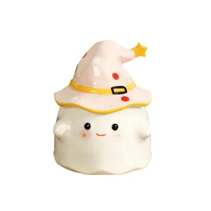 Mug gốm ma vui nhộn, cốc nắp, văn phòng, trà chiều, cốc cà phê, phù thủy và quà tặng Phục sinh, bạn bè 8 Cup Halloween bán hàng chính - 5