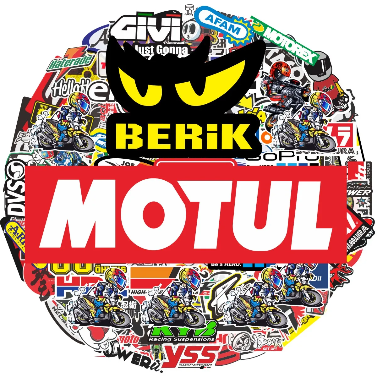 Conjunto de Adesivos Aleatórios para Motocicletas, Carros, Capacetes e Tanques com Logotipos de Patrocinadores de Corrida (40, 80 ou 120 Peças) para Honda, Yamaha, Kawasaki, Suzuki, KTM