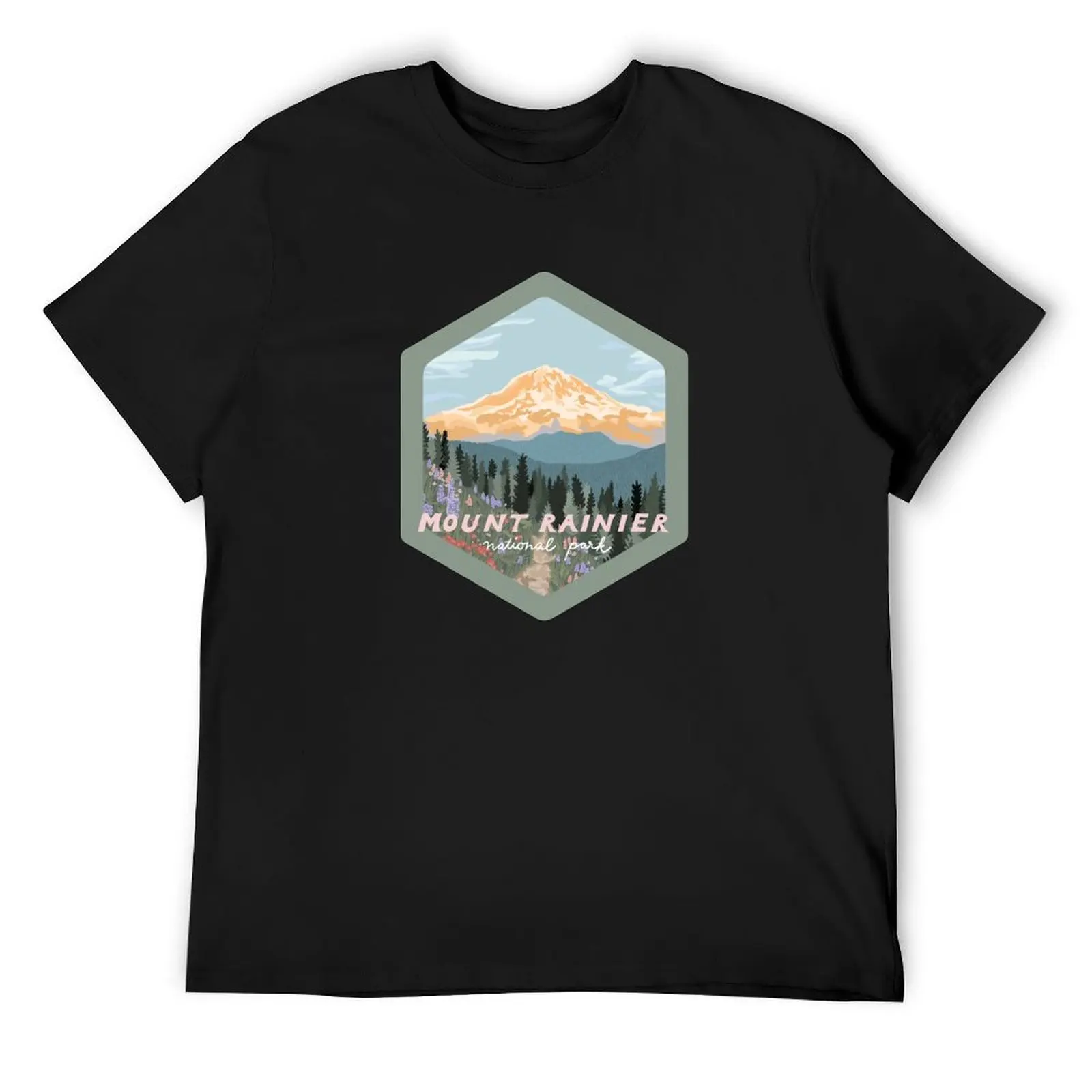 

Mount Rainier National Park T-Shirt sweat summer tops quick-drying clothing for men