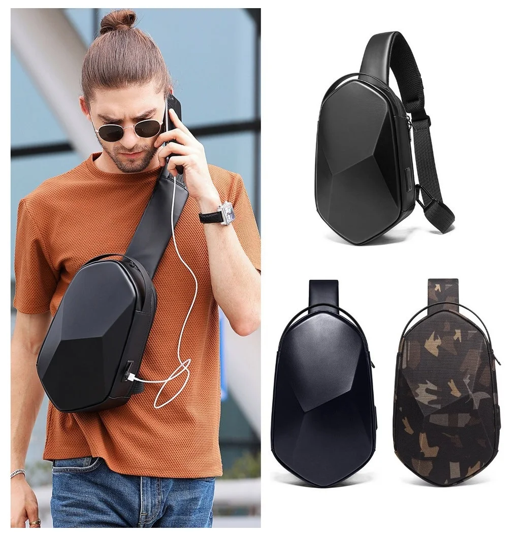 GPR EVA Men Crossbody Bags Cool Man Chest Bag Casual Male Sling Bags Unisex Shoulder Bag