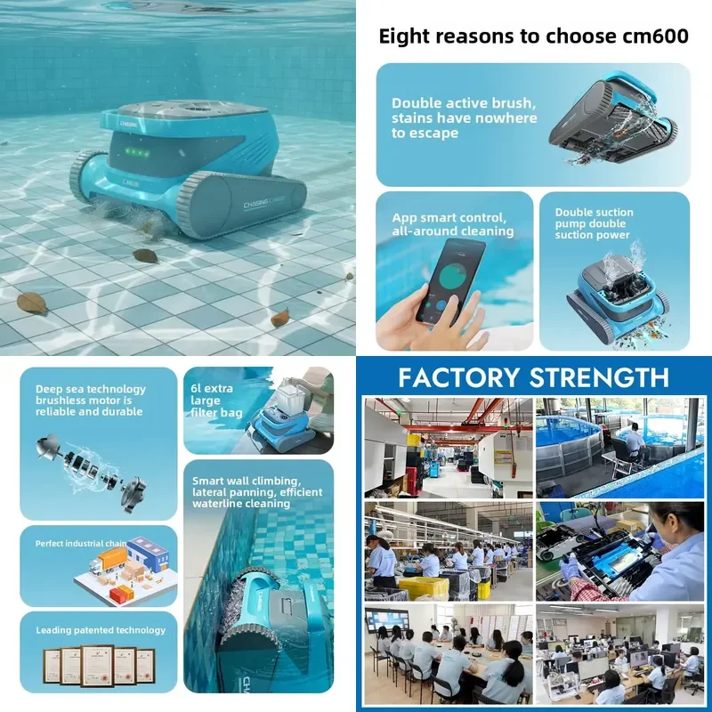 STROVAN High Quality High Suction Outdoor Wired Robotic Pool Cleaner Vacuum with Dual Active Scrubbing Brushes