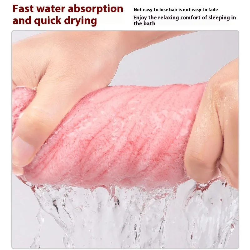 หนา Super Absorbent ผ้าเช็ดตัวแห้งเร็วสําหรับผู้หญิงน่ารักผ้าฝ้ายการ์ตูนห่อผม Turban ผ้าเช็ดตัวนุ่มฝาครอบ