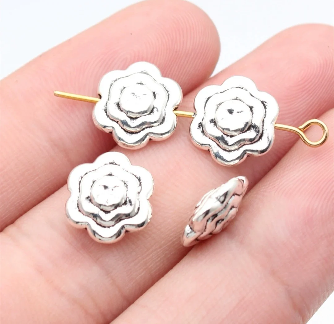 

30pcs 11x11x4mm Zinc alloy metal tibetan silver plated bead T1308 for jewelry making