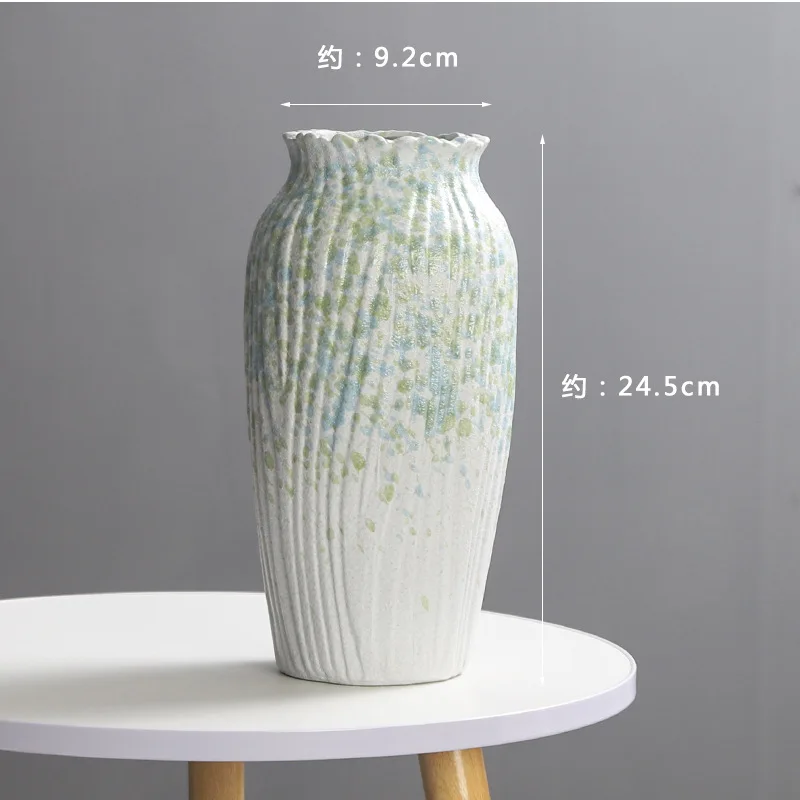 YFY non-porous new Chinese ceramic vase, home furnishing, living room decoration ornament, entrance dried flowers with flowers