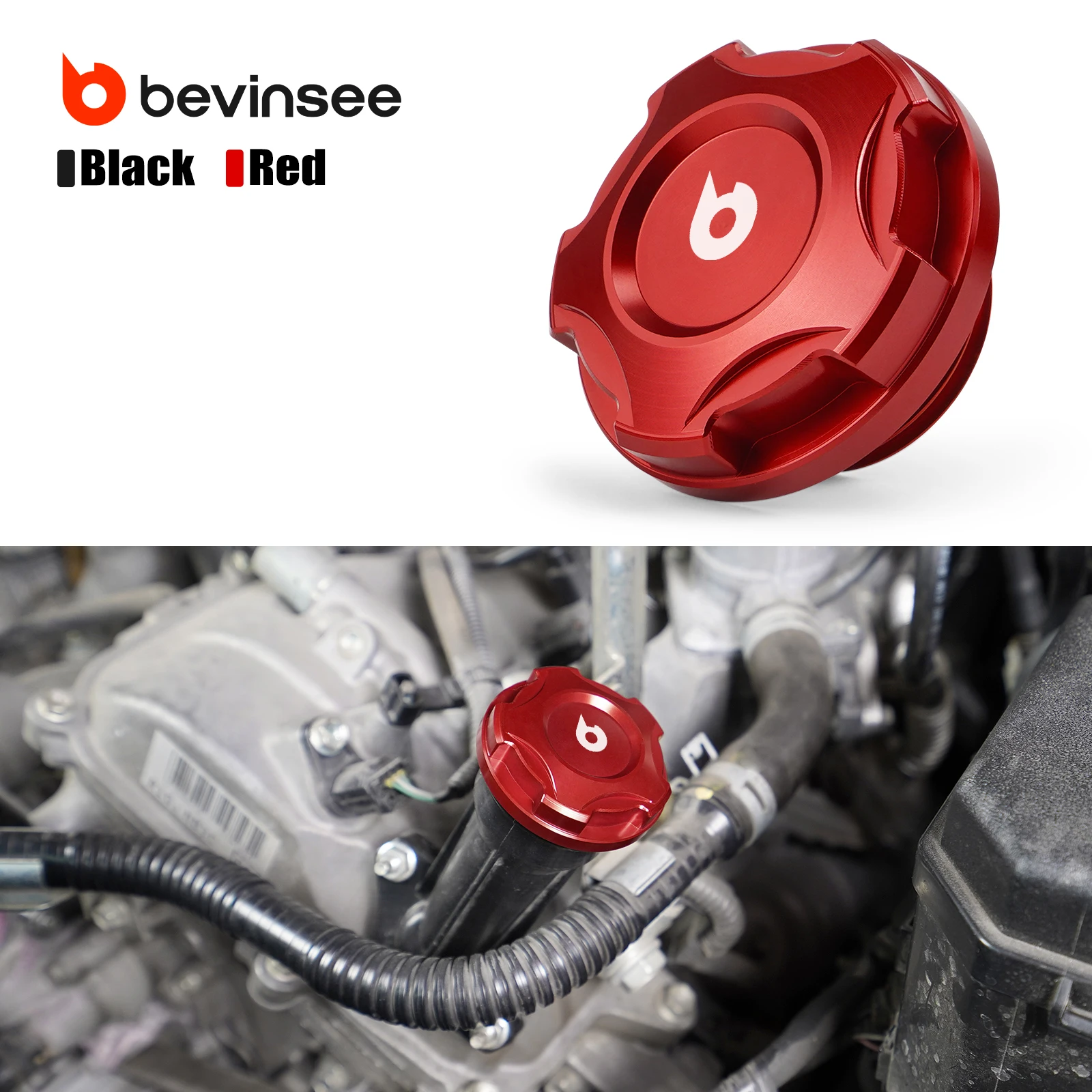 

BEVINSEE Aluminium Oil Filler Cap for Toyota FJ Cruiser/4Runner/Tundra, Replace for 12180-31020