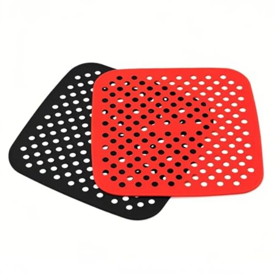 Air Fryer Silicone Liners, 2 Pack 8.5 Inch Reusable Food-Grade Silicone Mat, Non-stick Heat Resistant Air Fryer Accessories