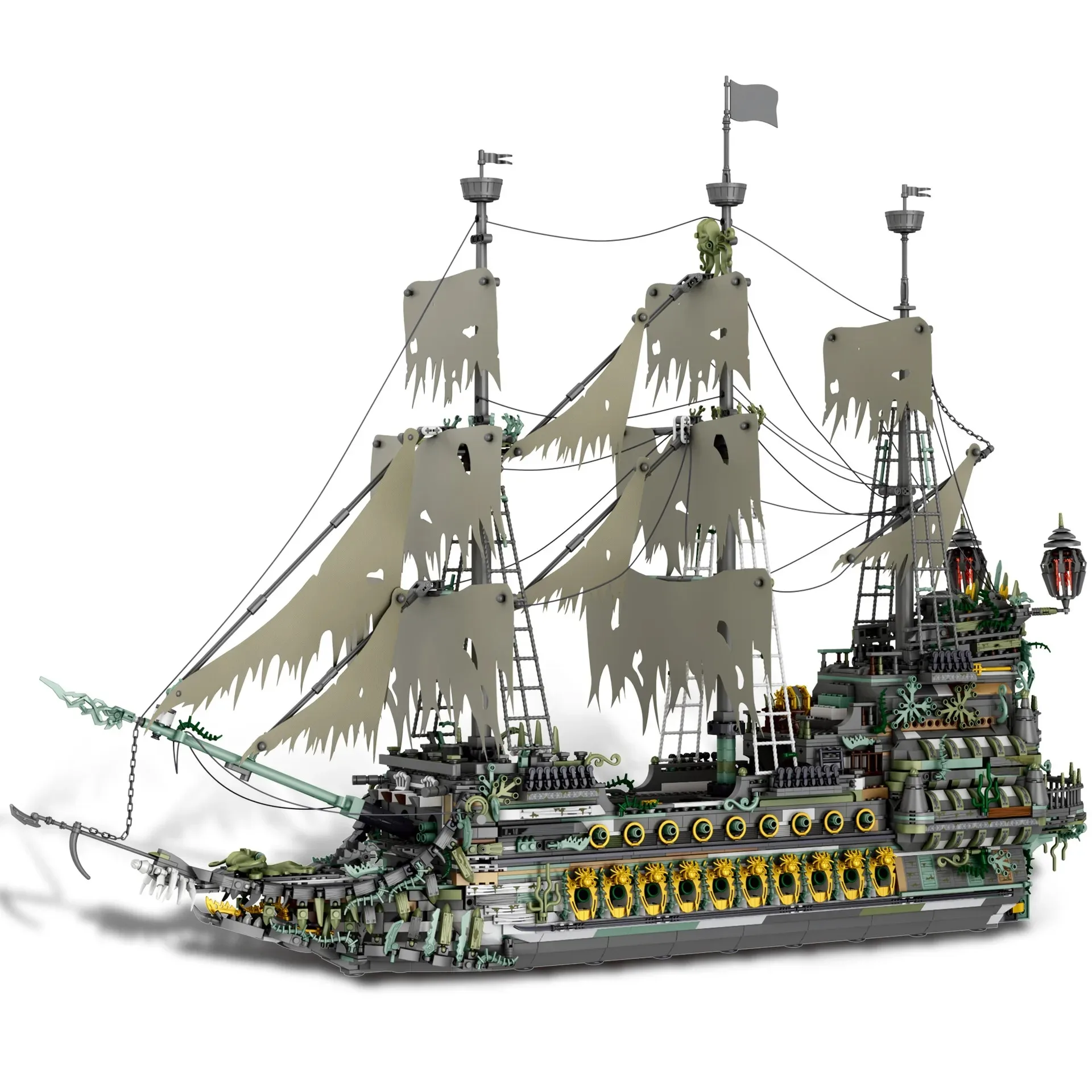 De Vliegende Hollander Piratenschip Bouwstenen Set Europees Middeleeuws Spookschip Assemblage Baksteenmodel Kit Volwassenen Kinderen Cadeau 5865 Stuks