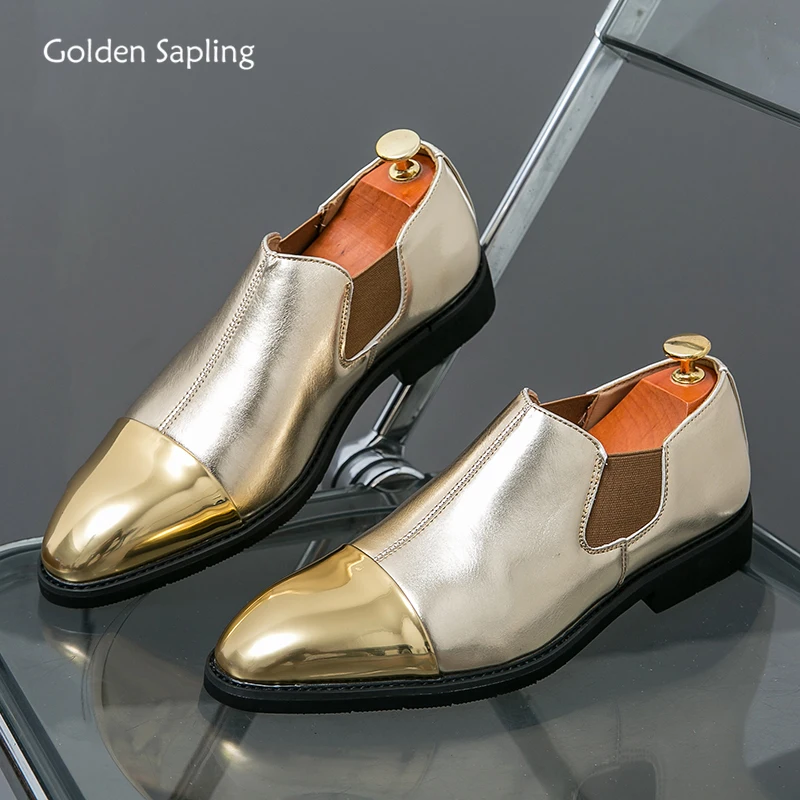 

Golden Sapling Dress Shoes Fashion Wedding Flats Men's Casual Business Shoe Formal Loafers Men Social Moccasins Leisure Loafer