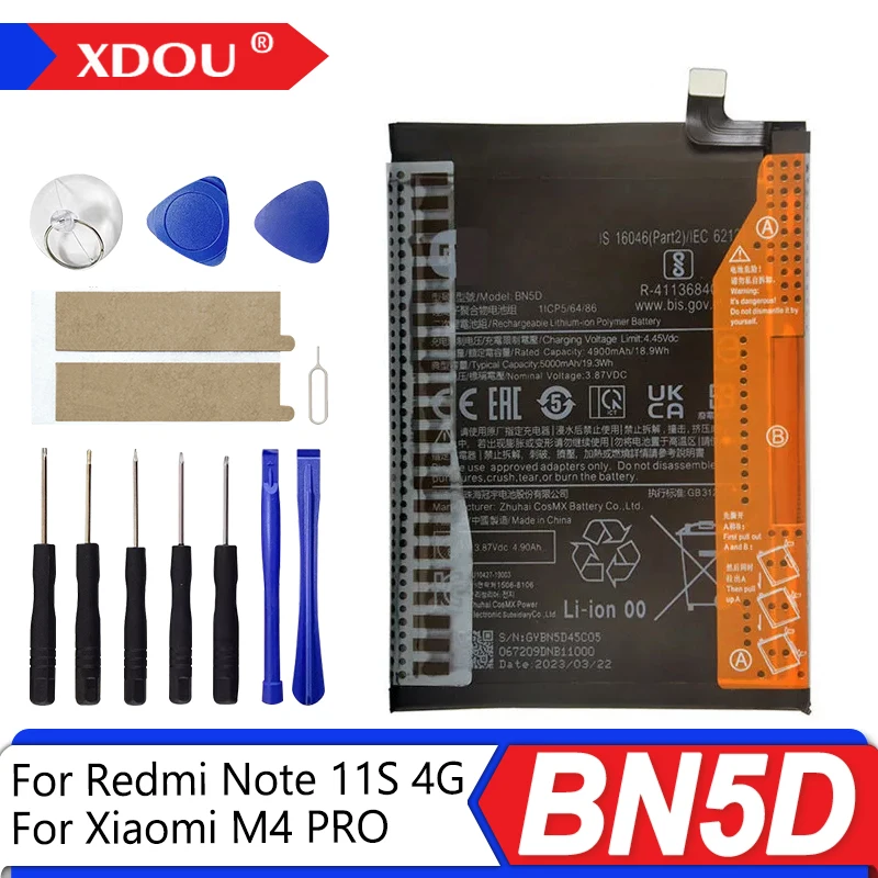 

Brand New BN5D 5000mAh Battery For Xiaomi Redmi Note 11S 11 S 4G / M4 PRO 4G Phone Replacement Batteries