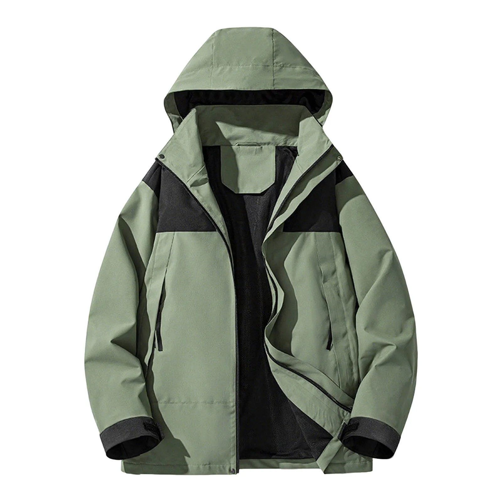 Chaqueta de moda para exteriores para primavera y otoño para hombre, abrigo informal transpirable con capucha, resistente al viento, repelente al agua, para senderismo y escalada