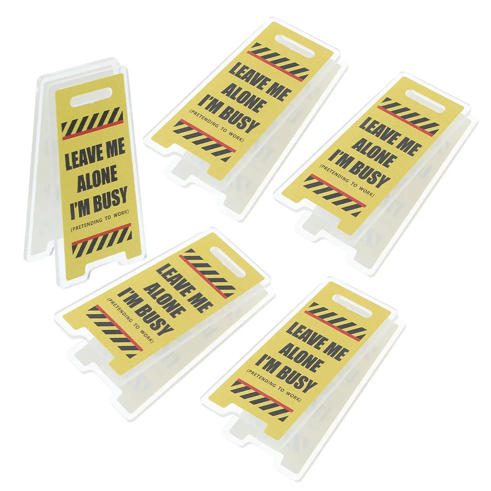 

5Pcs Double Sided Memo Clip Holder Acrylic Desk Sign Stand Office Note Holder Funny Warning Sign Tabletop Card Clip Cool Office
