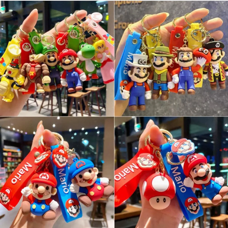 

2026*Super Mario Cartoon Game Silicone Keychain Pendant Doll Claw Machine Keychain Small Gift