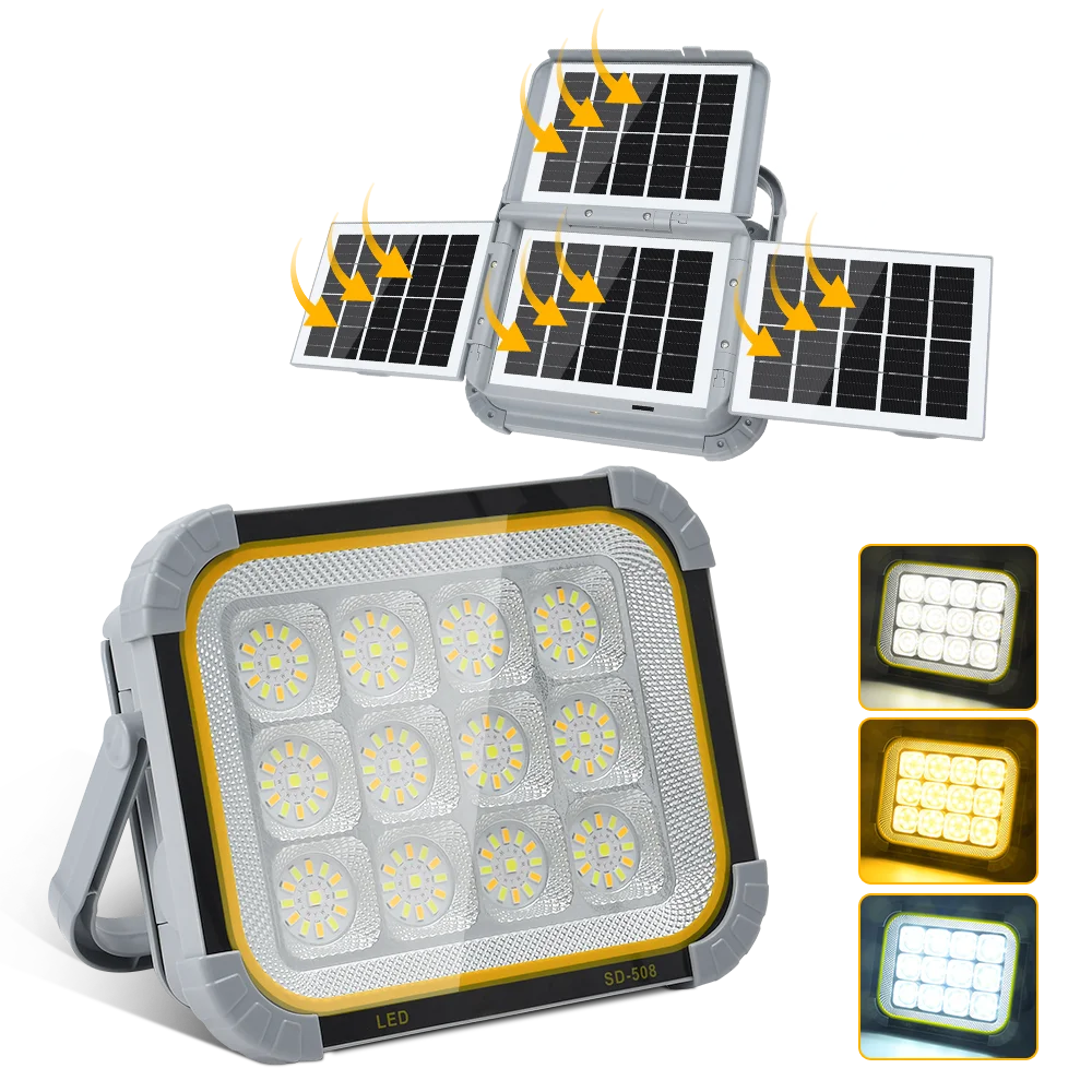 Solar Arbeitslicht Solar LED Flutlicht Großes Solarpanel Garagenbeleuchtung Gartenlampe Solar Lade LED Lampe