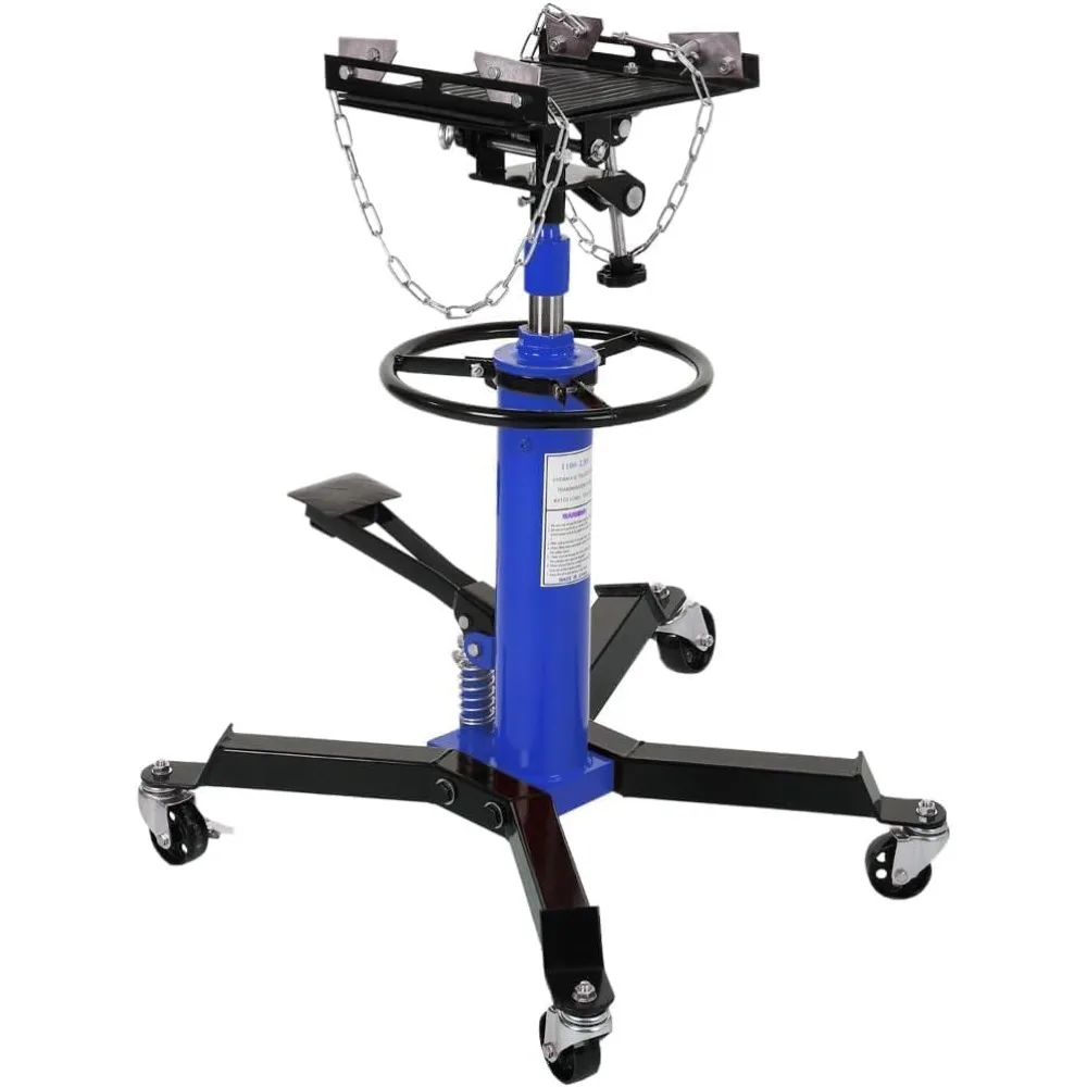 

Industrial-Strength Hydraulic Jack with 1322 lbs Capacity, 2-Stage Telescopic Lift, Foot-Operated Control, and 360° Swivel Wheel