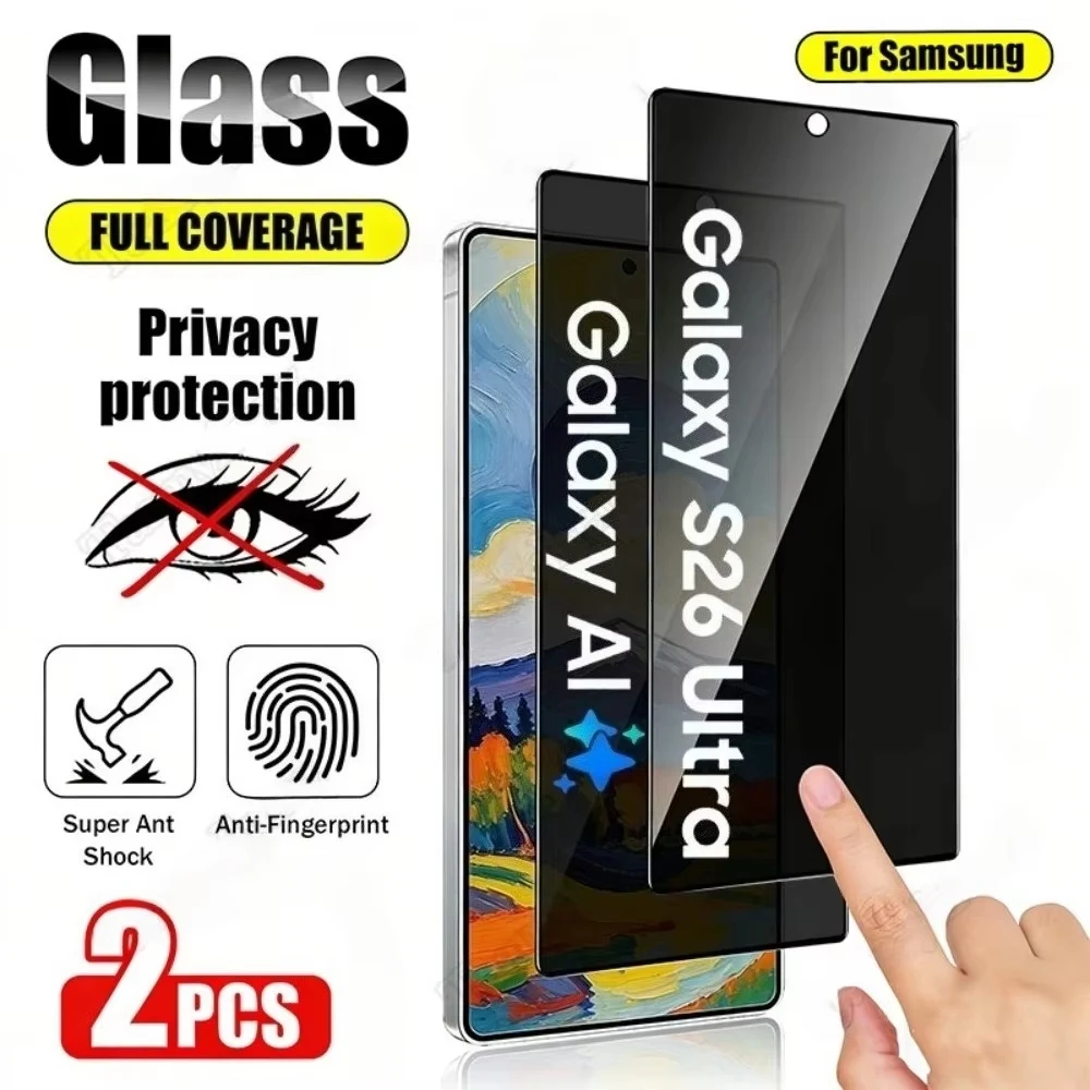1-2PCS Anti Spy Tempered Glass Cover For Samsung Galaxy S26 Ultra S26 Plus S26+ Privacy Screen Protectors Unlock Protective Film