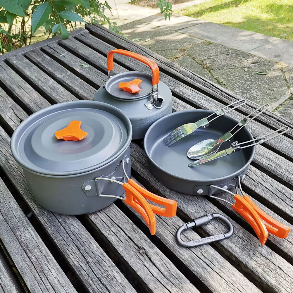 

1Set Portable Camping Cookware Set Multi Function Cooking Pan Foldable Pot for Outdoor Adventures Hiking Climbing Cooking