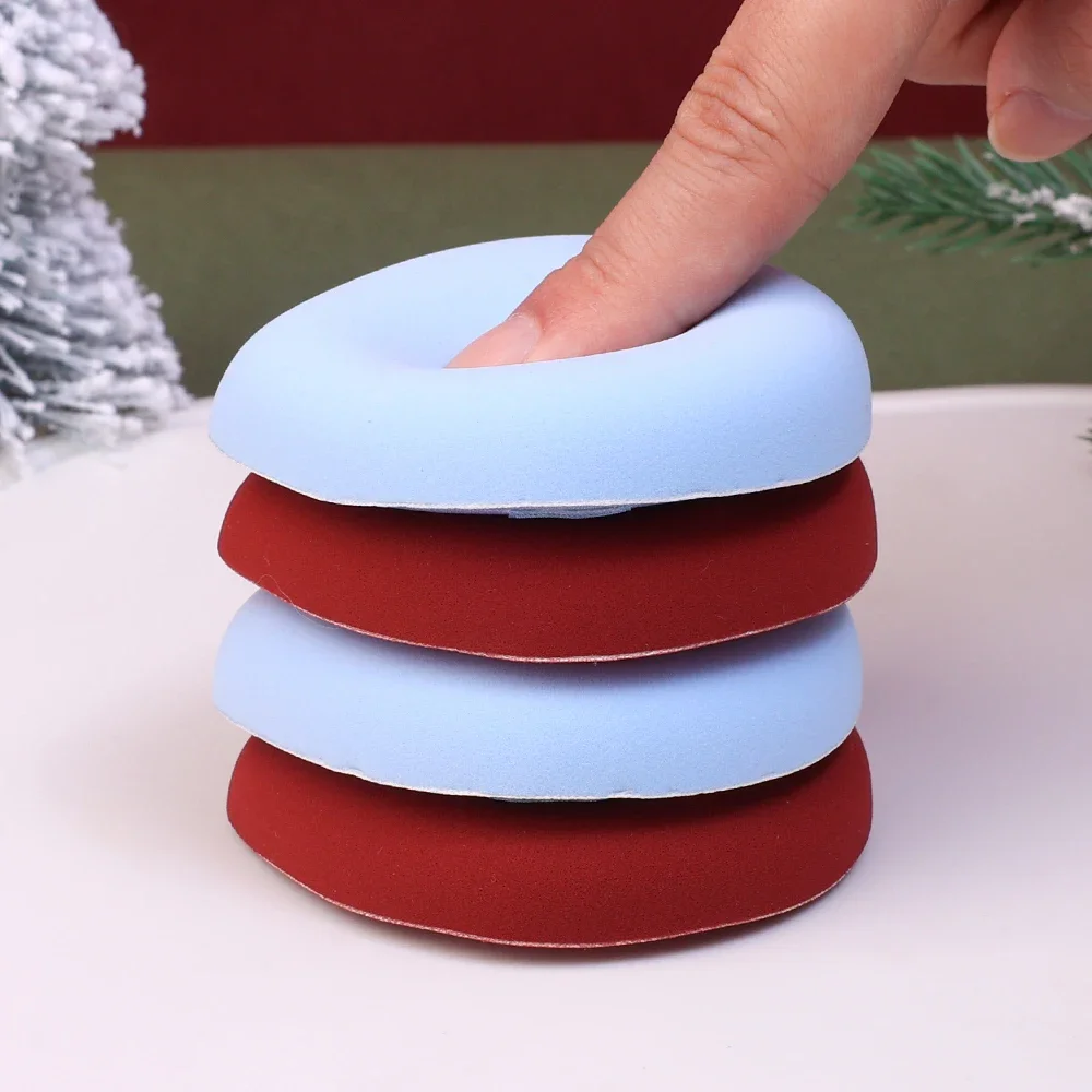 1-10Pcs Christmas Marshmallow Powder Puff Soft Thick Wet Dry Dual Use Red Blue Makeup Sponge Face Beauty Makeup Application Tool