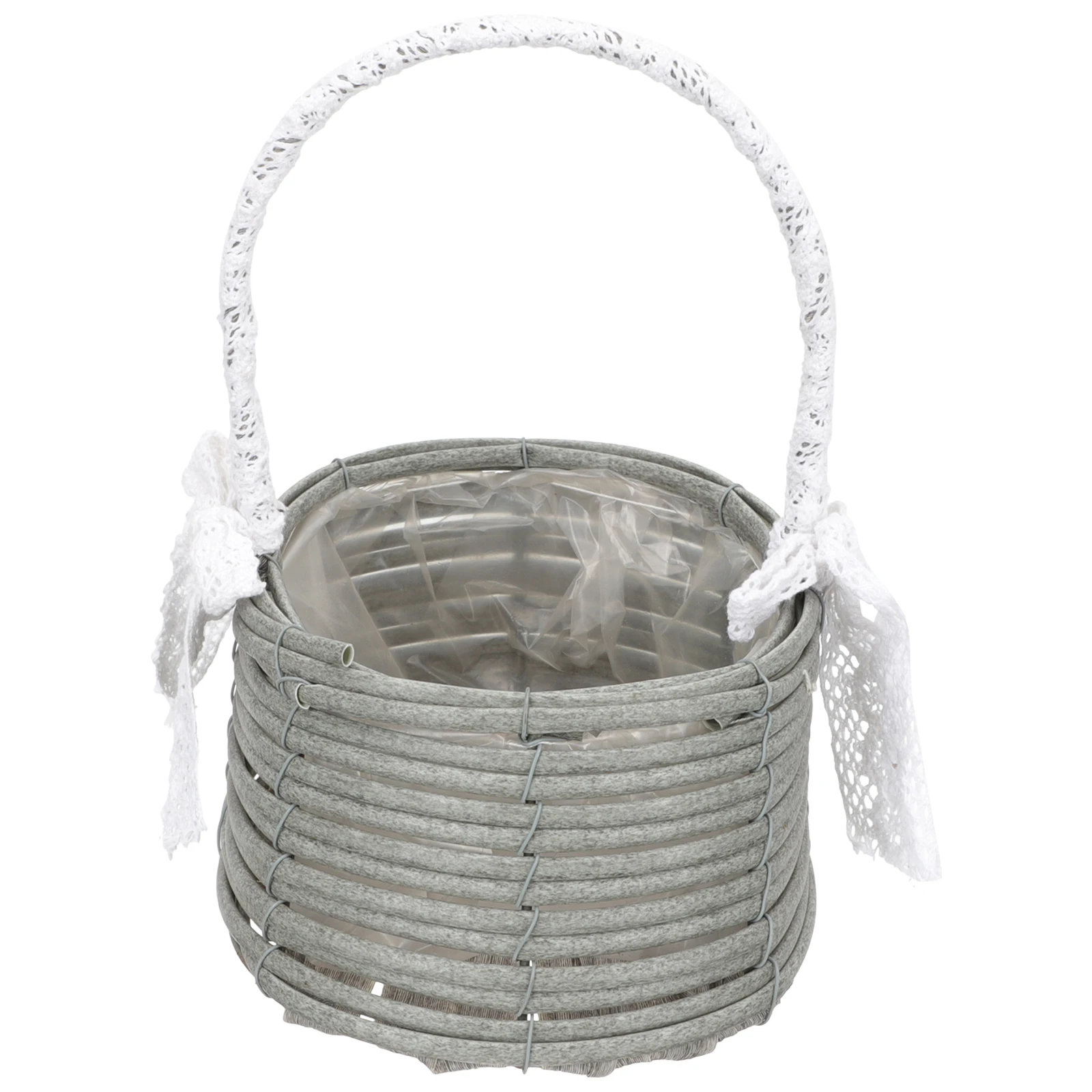 

Arrangement Basket Handwoven Woven Storage Basket Decorative Wedding Flower Girl Handmade Portable Rattan Handle Small Gift