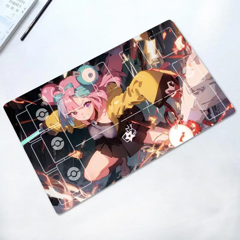 Cartoon Iono PTCG DIY Anime Game Battle card Rubber Card Pad Mouse Pad Keyboard Pad 600*350*2mm