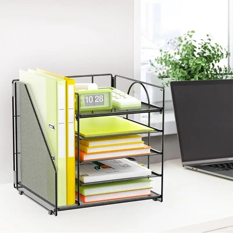 F42D Desk Document Organisateur à 5 niveaux lettre fichier à 5 niveaux avec stand magazine