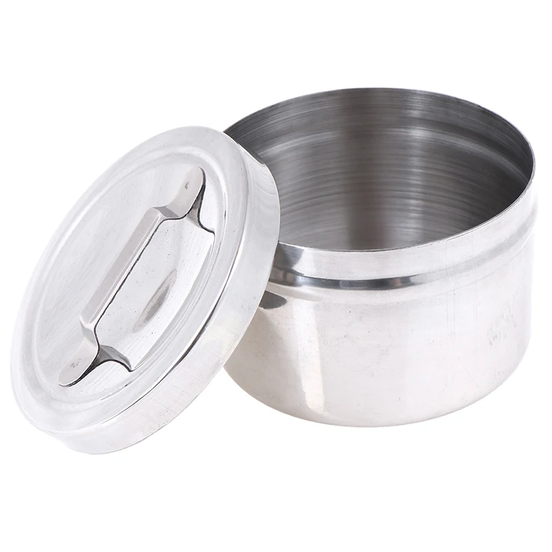 1Set Stainless Steel Medical Dental Cotton Tank Alcohol Disinfection Jar Container‘