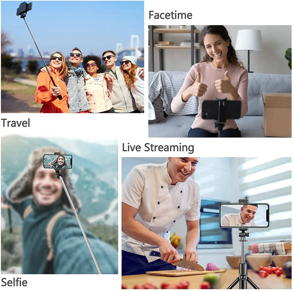 3In1 Bluetooth Wireless Selfie Tripod With Fill Light Shutter Remote Control Portable Foldable Monopod For I Smart_voghion.com