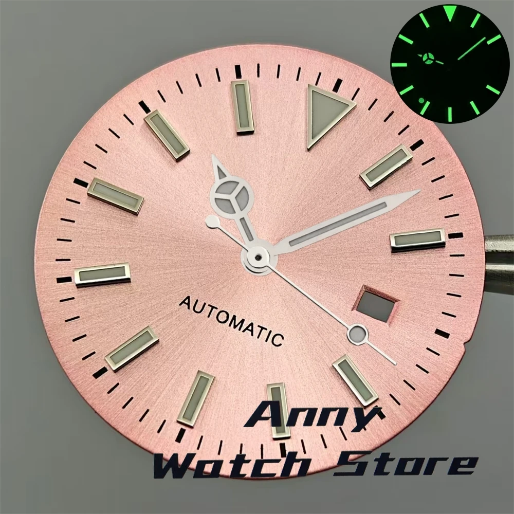 24.5mm Sunburst Women Watch Dial Hand Set White Gray Green Pink Gold Rose Gold Dial Fit NH05 Movement For Lady Watch
