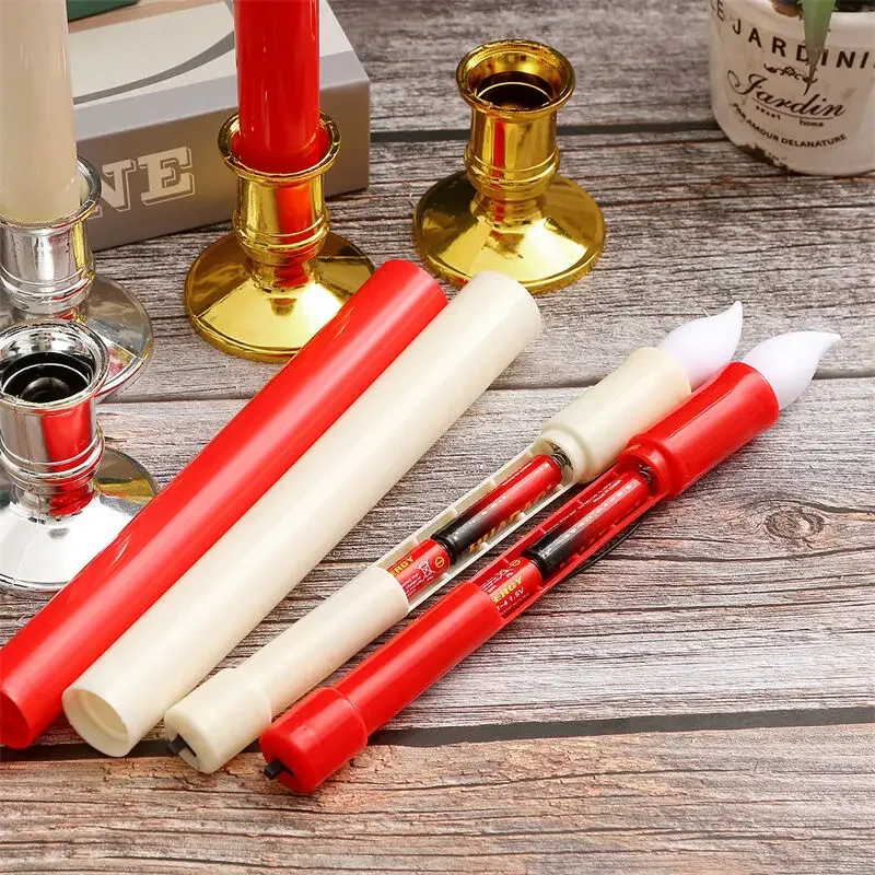 2pcs Led Long Electronic Candle Lights,God Candles,Smokeless,Simulation, Flame Head Candles,Suitable for Church Altar Weddings
