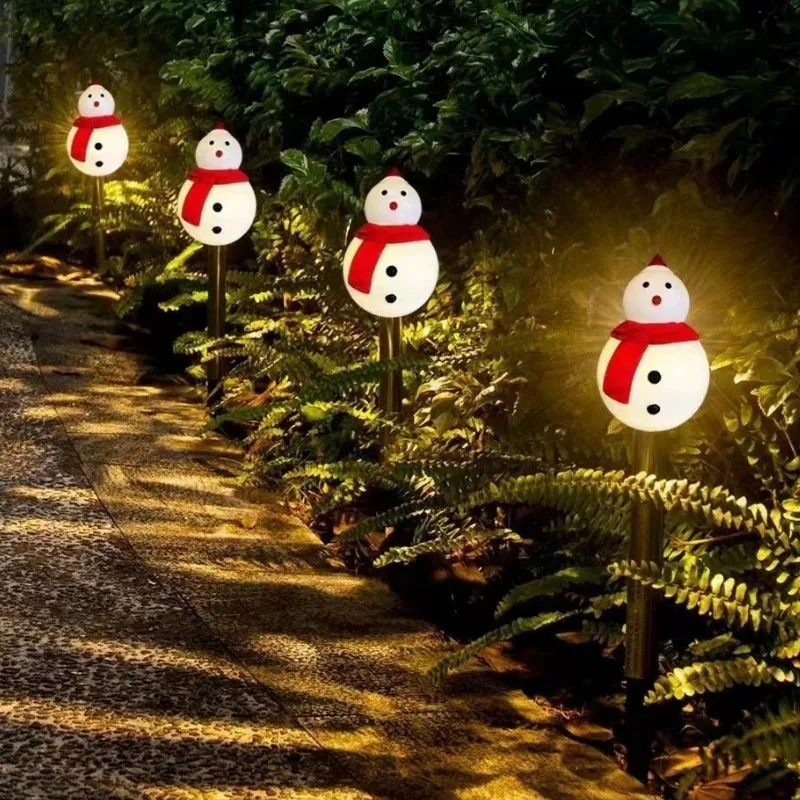 LED Solar Christmas Ground Mounted Lights Outdoor Waterproof Decoration Courtyard Trawnik Christmas Scene Layout Atmosphere Lights