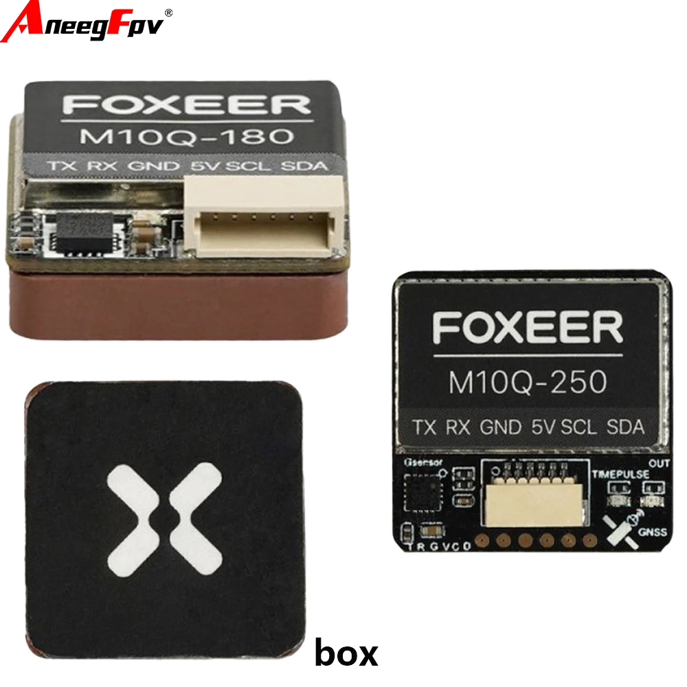 Módulo GPS Foxeer M10-120 M10Q-180 M10Q-250 con brújula QMC5883 de doble protocolo y antena cerámica para avión RC FPV de largo alcance