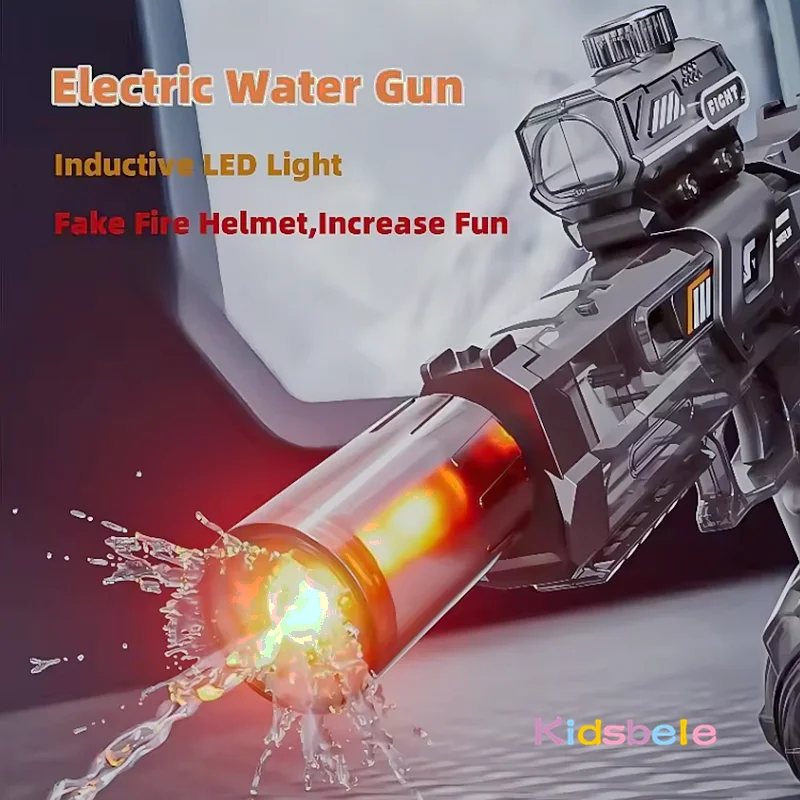 Cool ไฟฟ้าอัตโนมัติน้ํา Blaster เกมยิงกลางแจ้งไฟ Squirt Gun ช่วง 27-30 ฟุต USB ชาร์จน้ําปืนของเล่น