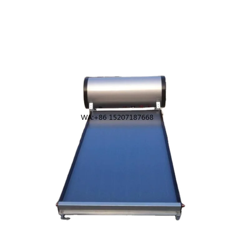 Calentador de agua con energía solar de placa plana presurizada con colector solar de placa súper plana de película azul