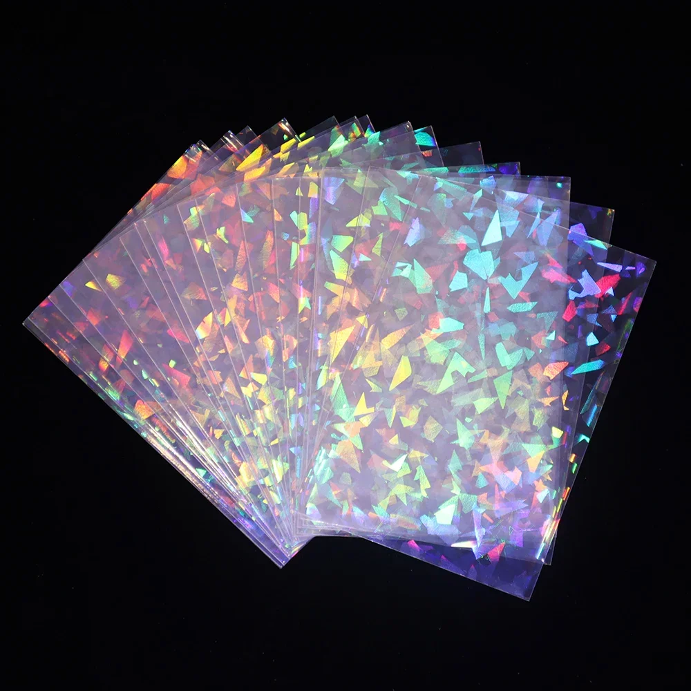 100CT/LOT K-POP South Korea Photo Cards Sleeves Gemstone/Rainbow/Stardust/Heart Shape Laser Flashing Holographic Idol Protecter