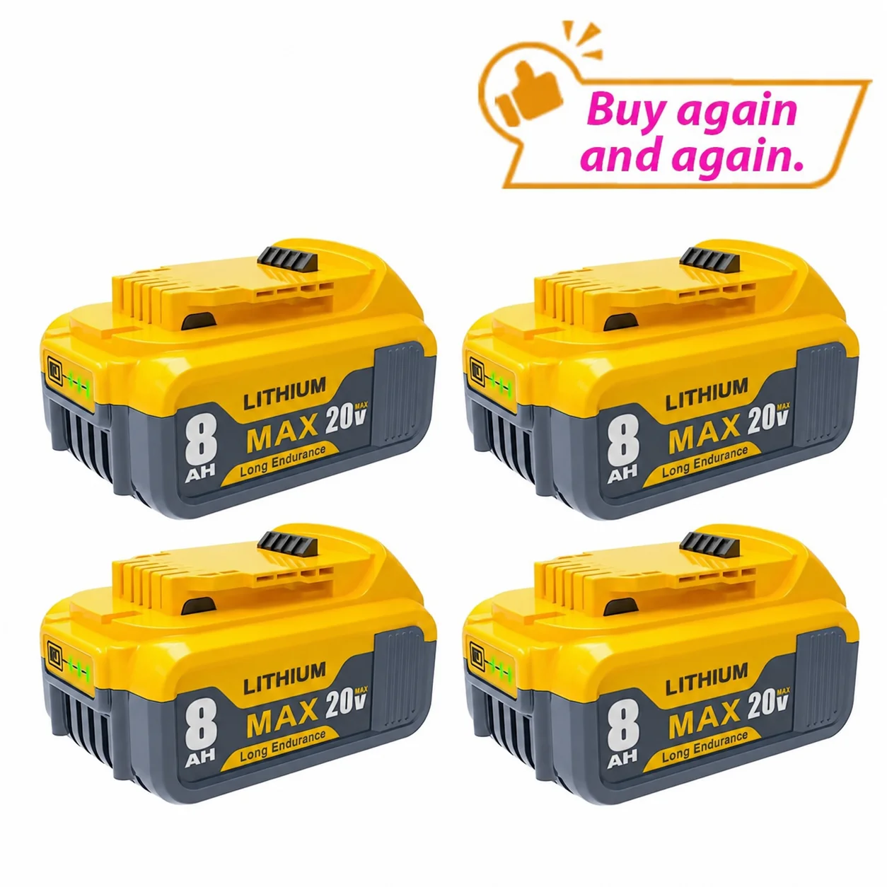 8.0Ah 20V/60V Replacement Battery for Dewalt, Compatible with DCB206 DCB205 DCB200 DCF887 DCG405 DCD791 DCF922 DCF850 DCD805 - view 3