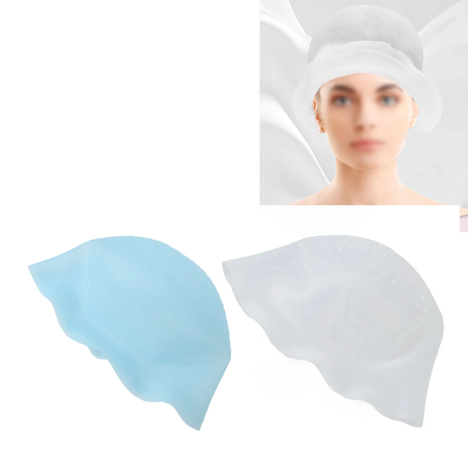 Hair Color Highlight Hair Highlight Cap With Hook Needle Silicone Hair Staining Home Hair Salon Transparent Hair Dye Hat
